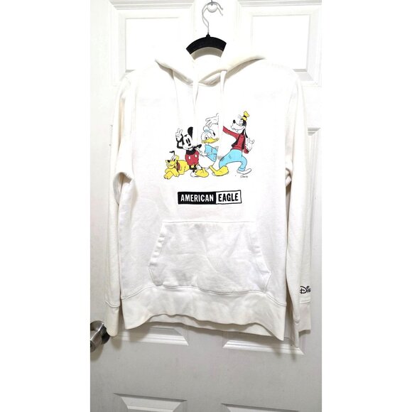 Disney X American Eagle White Hoodie Featuring Mickey & Friends Super Soft Size - Picture 2 of 8